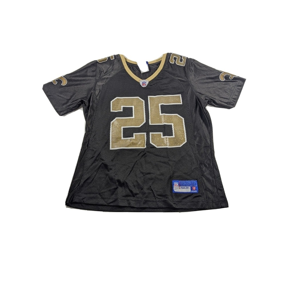 Vintage NFL Reebok Black M Jersey Orleans Saints #25 Reggie Bush